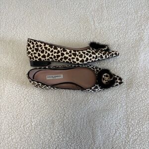 Maud Frizon Leopard Print Flats Calf Hair Brown Cream Size 8.5